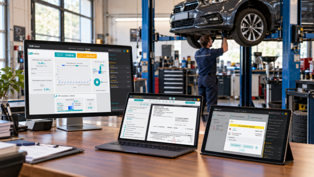 Logiciel de gestion de garage sur ordinateur, portable et tablette : choisir entre local et full web.